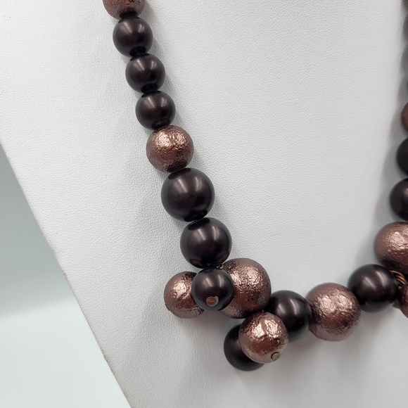 Coldwater Creek Brown & Bronze Beaded Necklace - Picture 4 of 7